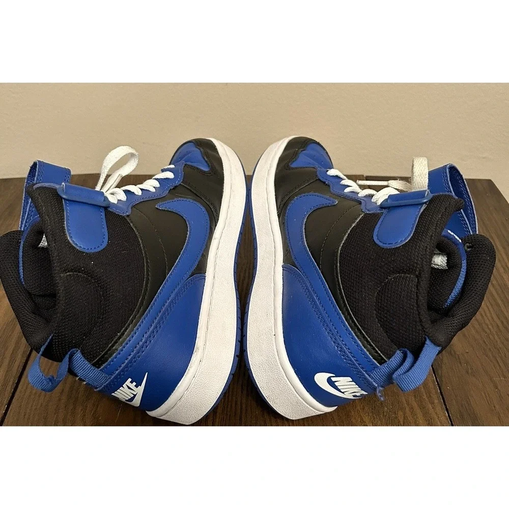Nike Court Borough Mid 2 Black Royal Blue Size 6.5Y (DM8872-001) Youth‎